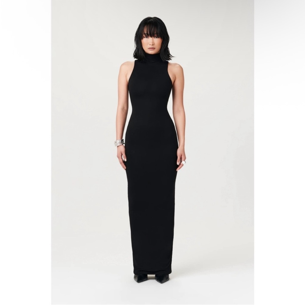 Naked Wardrobe Mock Neck Black Maxi Dress 🖤 - Picture 9 of 13